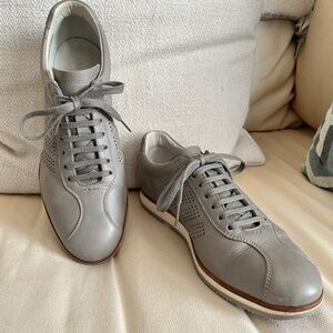 Heschung Men's Gray Leather Lace-up Sneakers Trainers Vented
